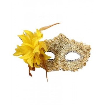 Lace Victorian Eye mask - Yellow