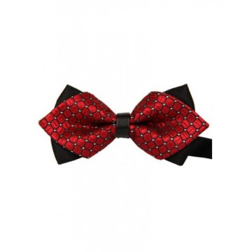 Bow tie Red & Black Checkered Diamond Tip