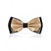 Bow tie - Beige &Black with Gold tip