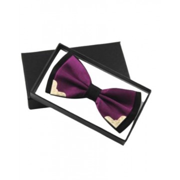 Bow tie Purple & Black with Gold tip