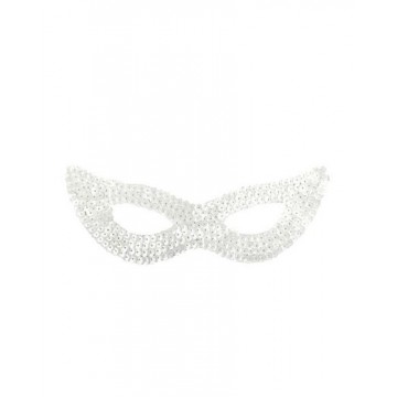 Sequin Cat Eye mask - White