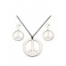 Peace necklace and earring set - silver