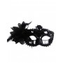 Victorian Sequin Flower Mask - Black