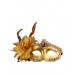 Victorian Sequin Flower Mask - Gold