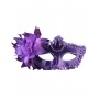 Victorian Sequin Flower Mask - Purple