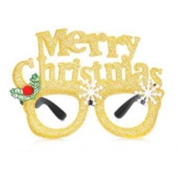 X - Mas Merry Christmas Glasses - Gold