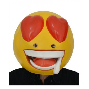 Heart Eye Emoji Latex Mask