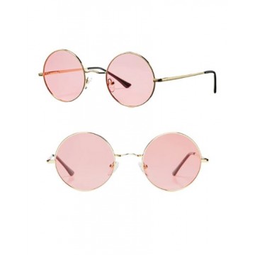 70s Hippie Retro Round Glasses - Pink