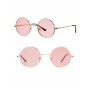 70s Hippie Retro Round Glasses - Pink