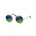 70s Hippie Retro Round Glasses Multi Color - Rainbow