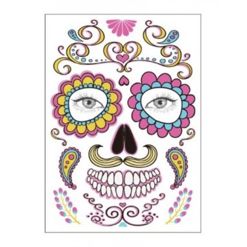 Day of the Dead Face Temporary Tattoo - Sweet Heart