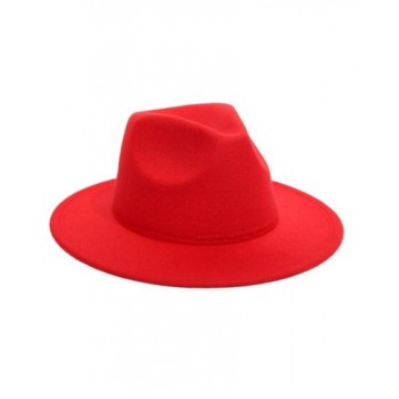 Plain Fedora Hat - Red