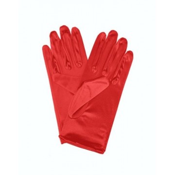 Gloves Short Satin - RED