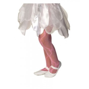 Pink Mesh Bow Tights