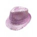 Sequin Fedora Hat Neon (Light Pink)