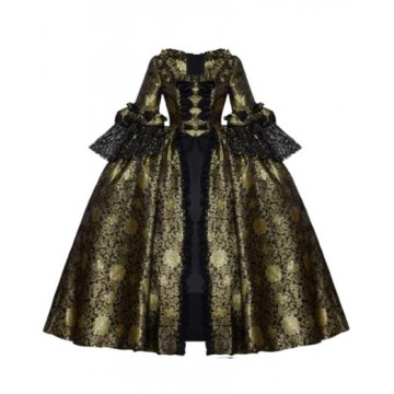 Queen Charlotte Gold n Black Dress Rococo