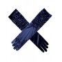 Gloves Fancy Long Satin - Dark Blue