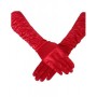 Gloves Fancy Long Satin - Red