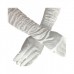 Gloves Fancy Long Satin - White