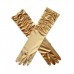 Gloves Fancy Long Satin - Gold