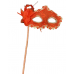 Lace Victorian Mask On Stick - Red