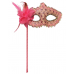 Lace Victorian Mask On Stick - Light Pink