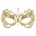 Elegant Rhinestone Metal Mask - Gold