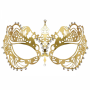 Elegant Rhinestone Metal Mask - Gold