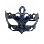Glittered Elegant Masquerade Eyemask- Black/Silver