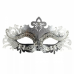 Rhinestone Metal Masquerade Eyemask - Black/Silver
