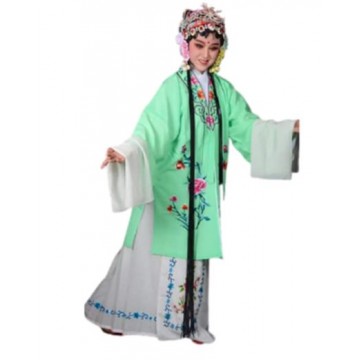 The Peking Opera Huadan Embroidery Flower Green