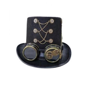 Steampunk Traveler Goggles Rivet Gear Hat
