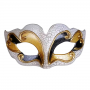 Venetian Curved Masquerade Eyemask - Gold/Black