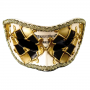 Harlequin Style Musical Masquerade Eyemask - Black