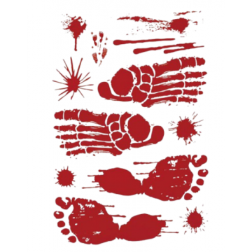 Halloween Wall Sticker Horror Blood Hand And Foot