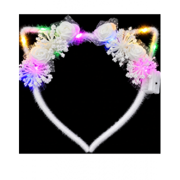 Led Cat Headband - White