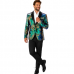 Sequin Blazer Leaf Pattern Ombre Green/Blue