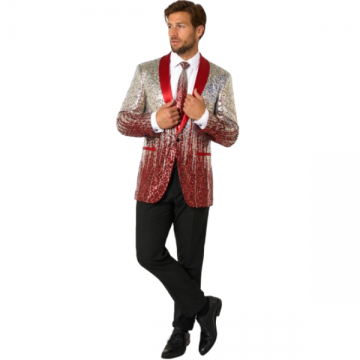 Sequin Blazer Ombre Gold & Red