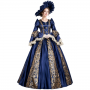 Royal Navy Baroque Ball Gown with Gold Brocade