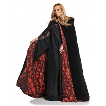 Maroon Velvet Hooded Cape