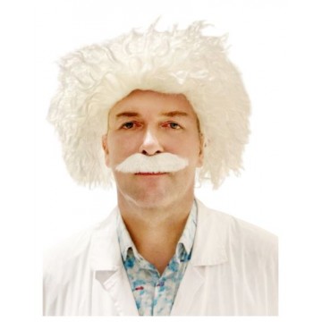Mad Scientist Wig with Moustache