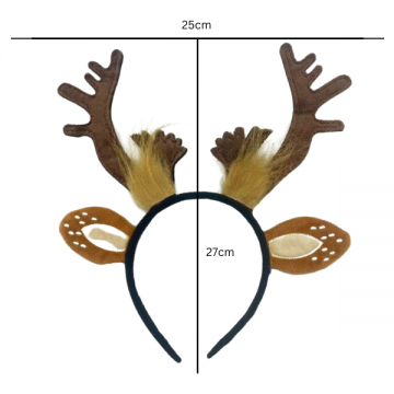 Plush Reindeer Antler & Ears Headband