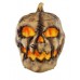 10" Flaming Burlap Pumpkin