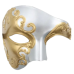Crimson Phantom masquerade mask - Silver