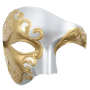 Crimson Phantom masquerade mask - Silver