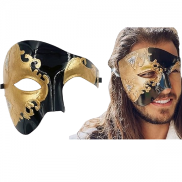 Crimson Phantom masquerade mask - Black