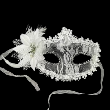 Masquerade Lace Eye Mask - White