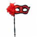 Masquerade Sequin Handheld Mask - Red
