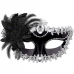 Victorian Sequin Flower Mask Two toned - Black/Silver
