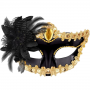 Victorian Sequin Flower Mask Two toned - Black/Gold